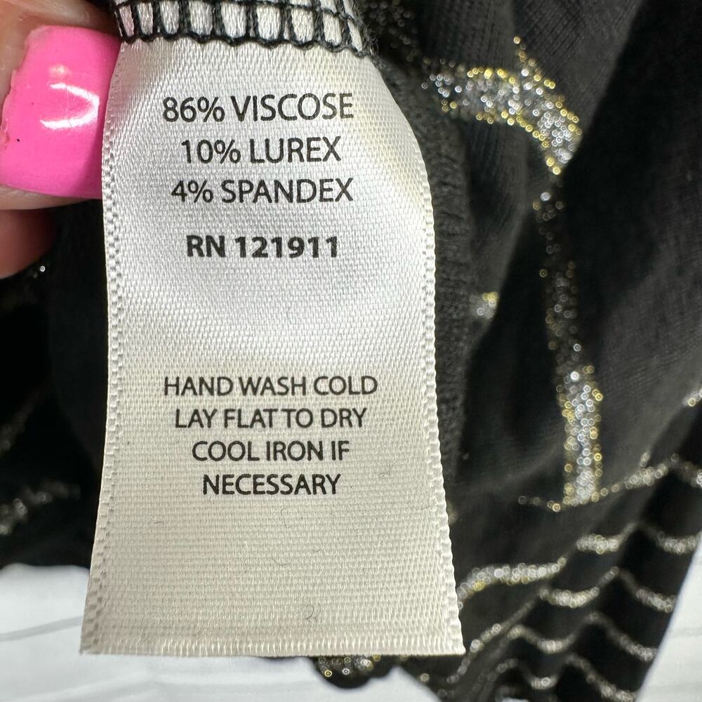 LNA Womens size XS Lily Long Sleeve Sparkle Metallic Striped Cropped Blouse Top - Picture 8 of 9
